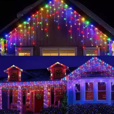 Instalatie de Craciun 1500 25 tip FRANJURI de 20 metri 500 LED MULTICOLOR